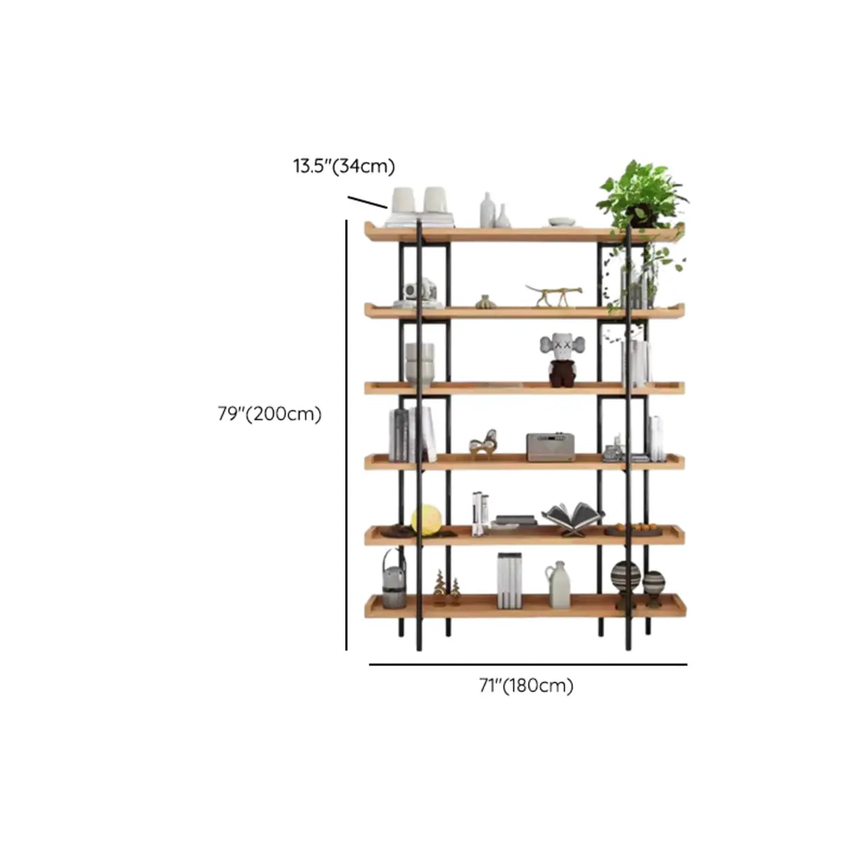 Rustic Multi-Tier Natural Wood Bookcase
