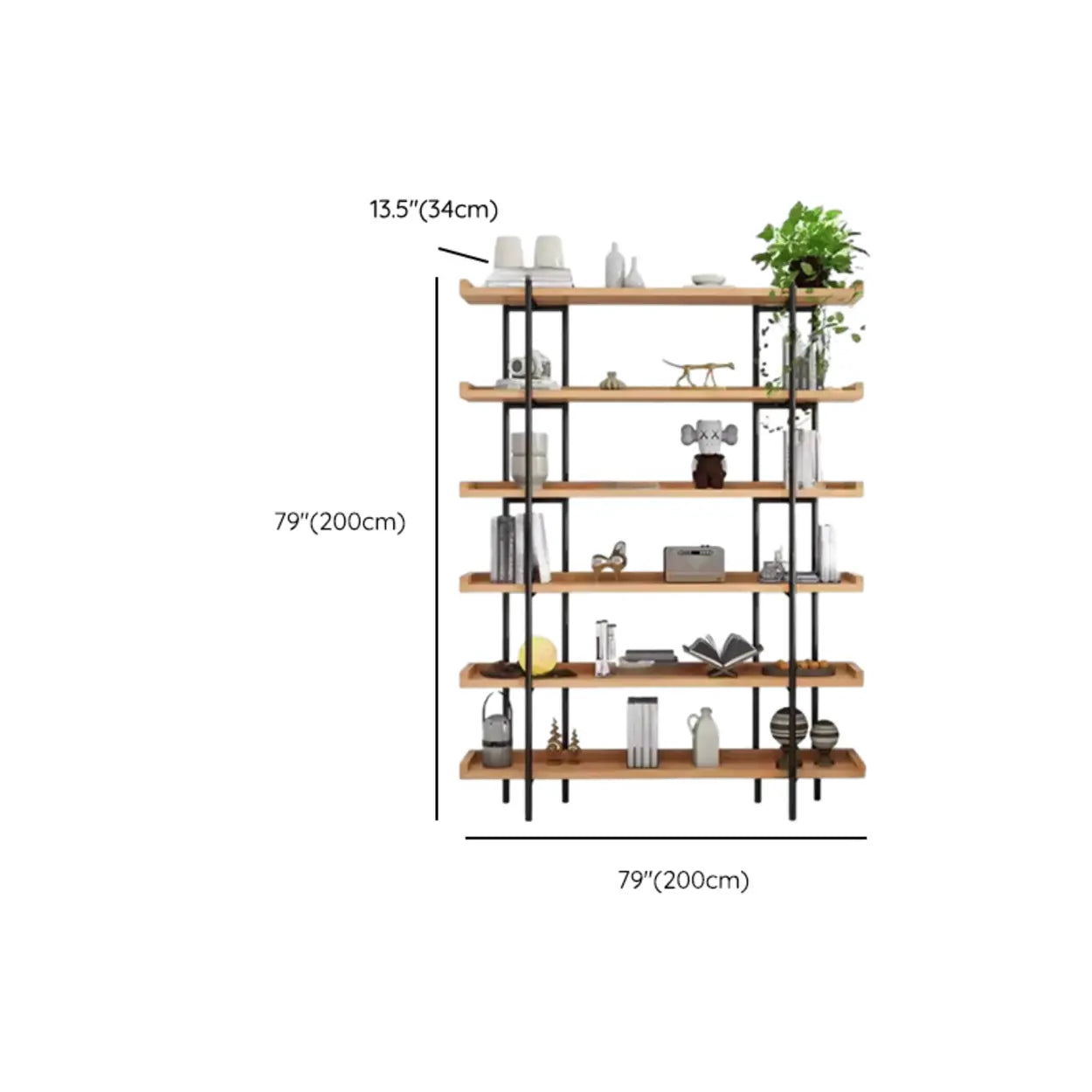 Rustic Multi-Tier Natural Wood Bookcase