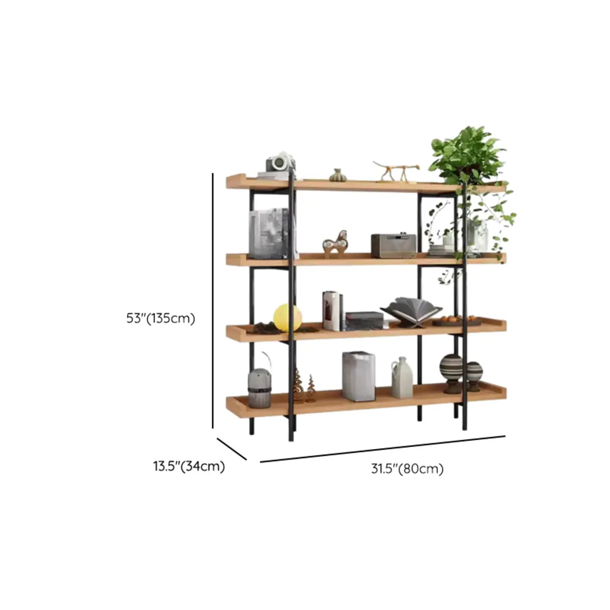 Rustic Multi-Tier Natural Wood Bookcase