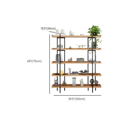 Rustic Multi-Tier Natural Wood Bookcase