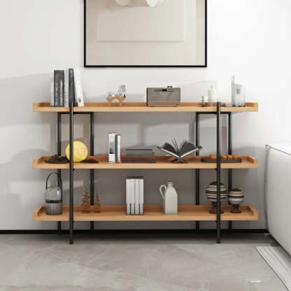 Rustic Multi-Tier Natural Wood Bookcase