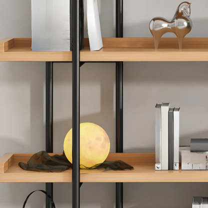 Rustic Multi-Tier Natural Wood Bookcase