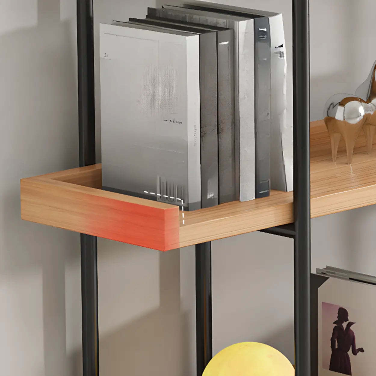 Rustic Multi-Tier Natural Wood Bookcase