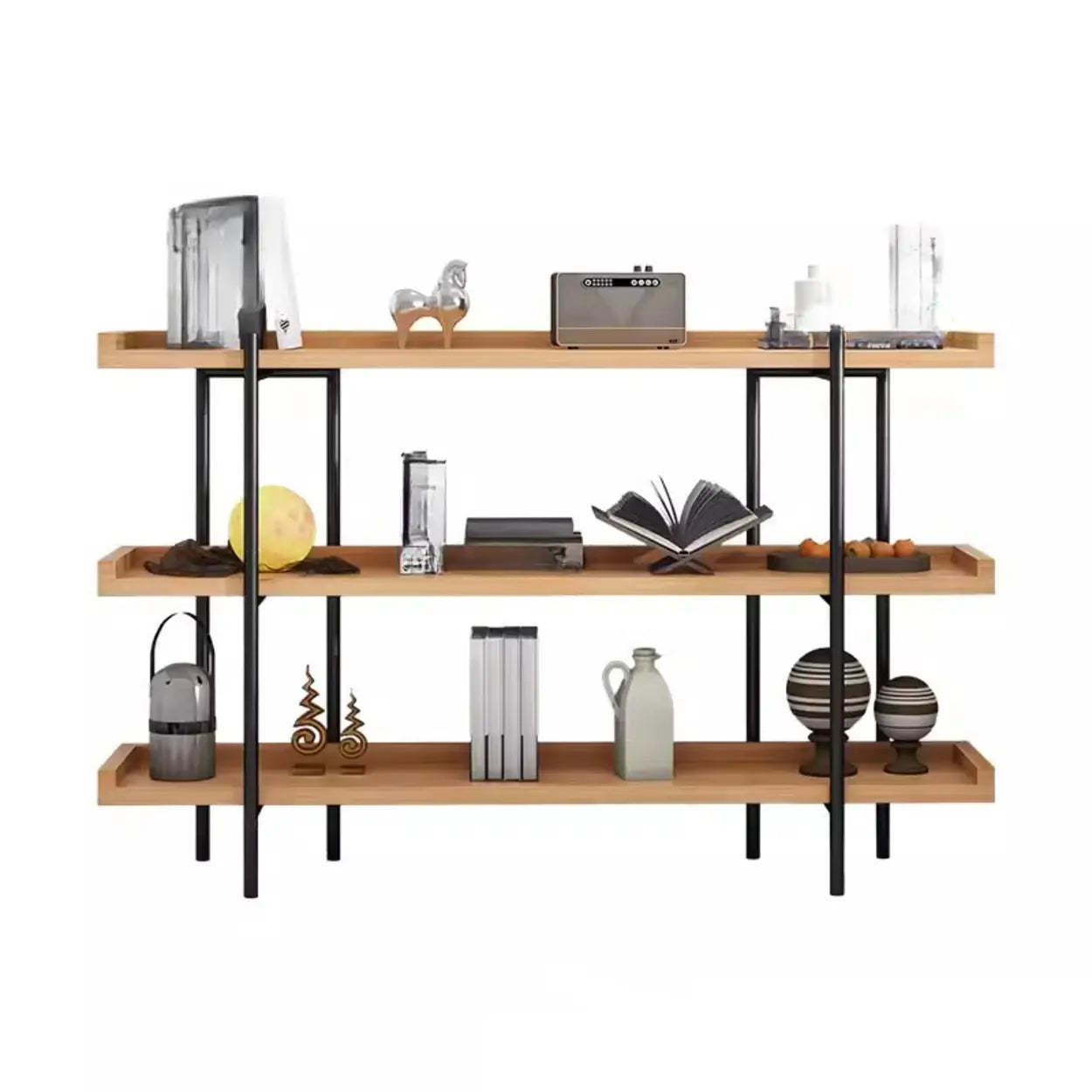 Rustic Multi-Tier Natural Wood Bookcase