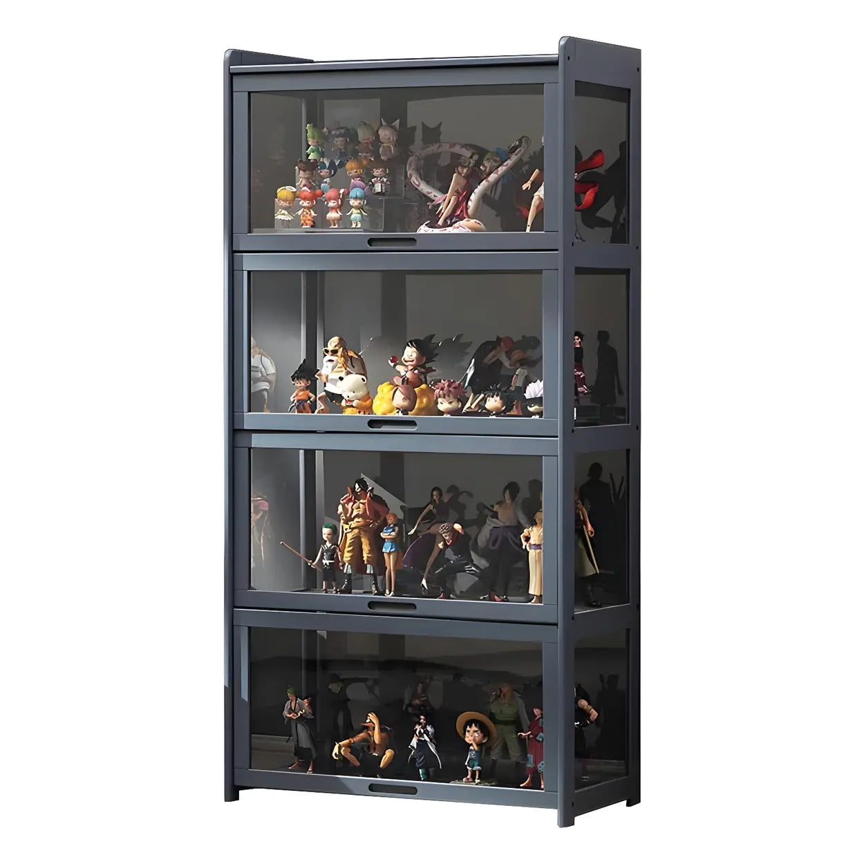 Rustic Natural Bamboo Curio Display Cabinet