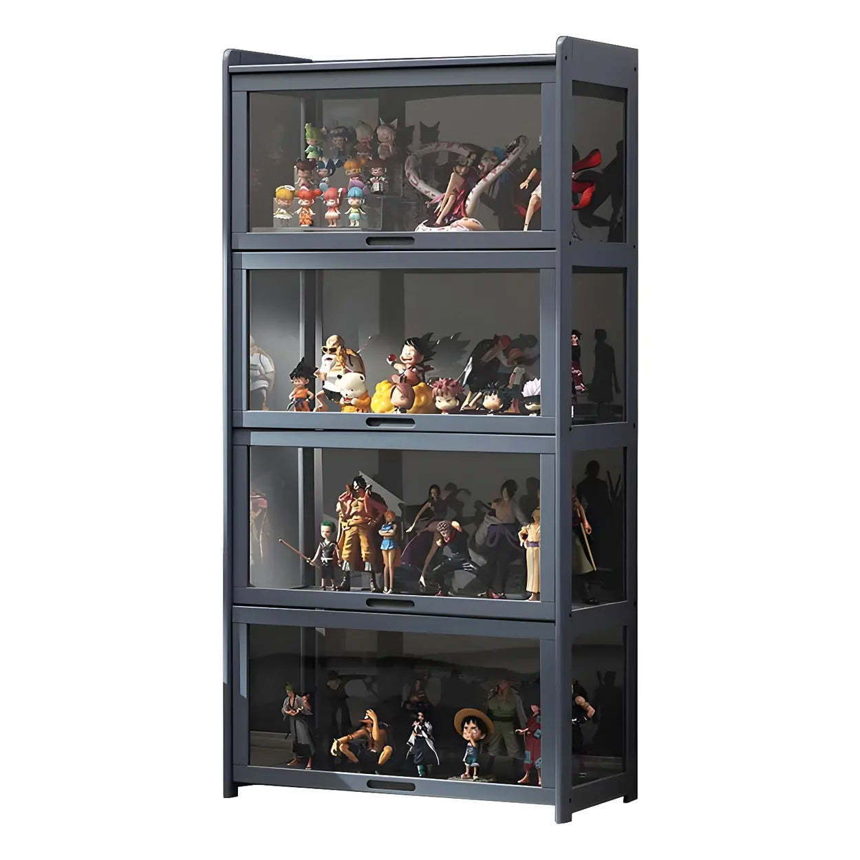 Rustic Natural Bamboo Curio Display Cabinet