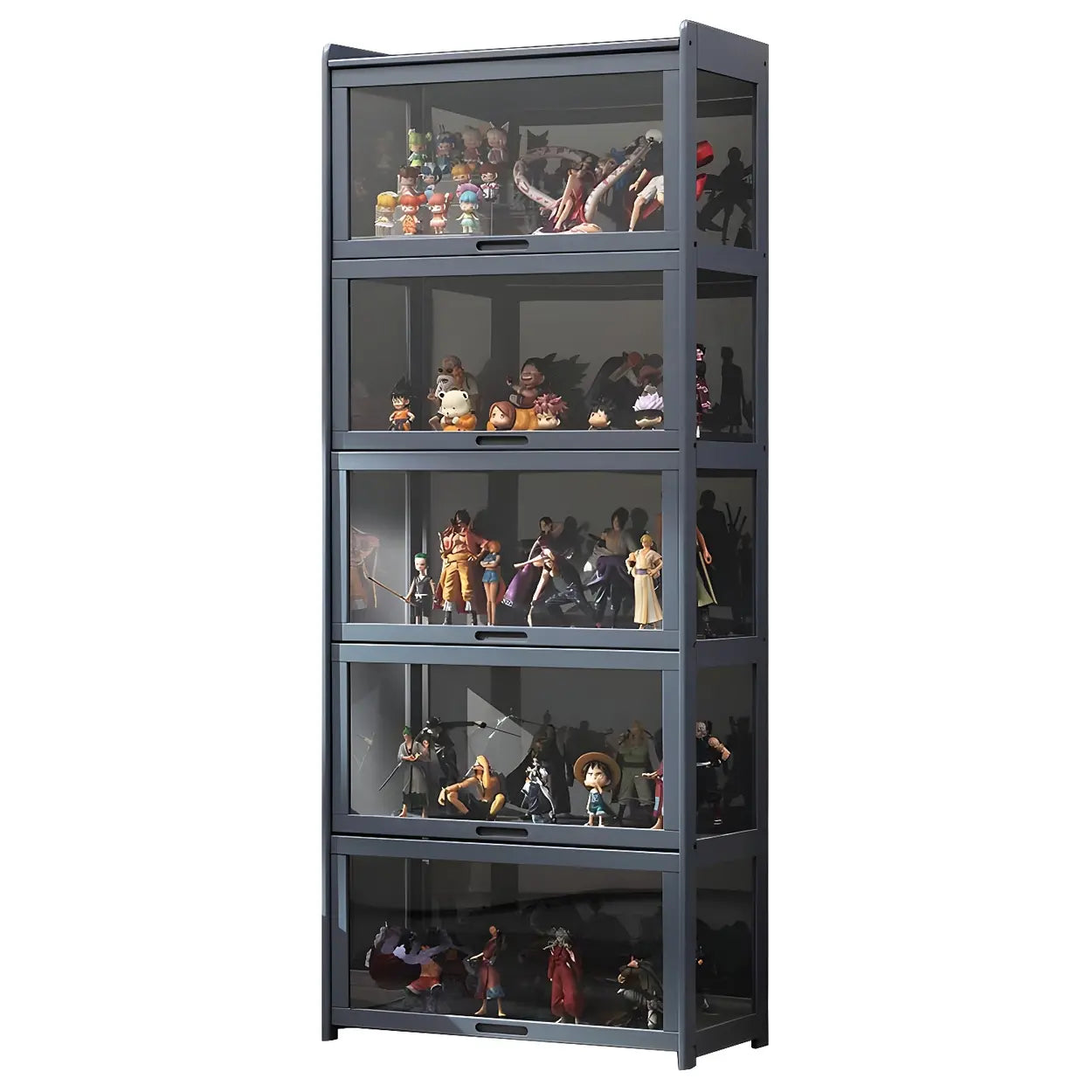 Rustic Natural Bamboo Curio Display Cabinet