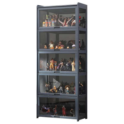 Rustic Natural Bamboo Curio Display Cabinet