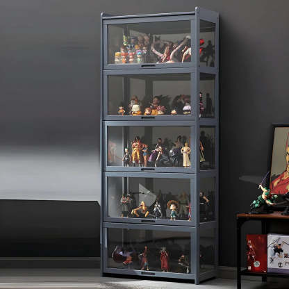 Rustic Natural Bamboo Curio Display Cabinet