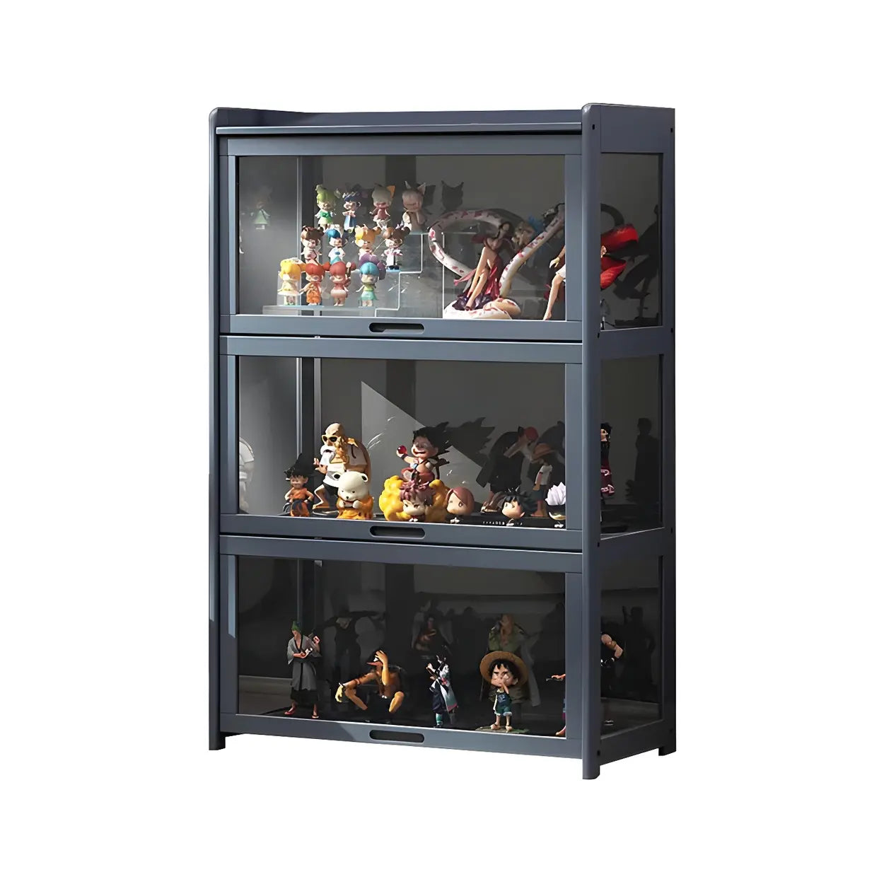 Rustic Natural Bamboo Curio Display Cabinet