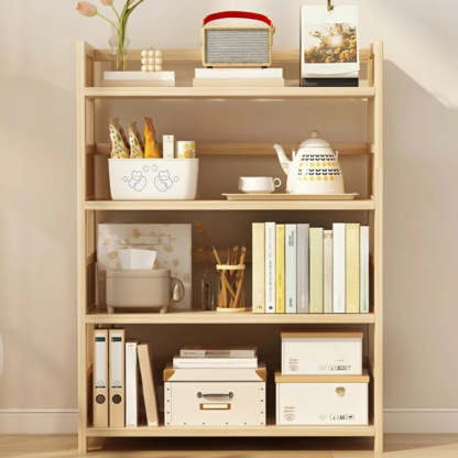 Rustic Pine Open Storage Bookcase