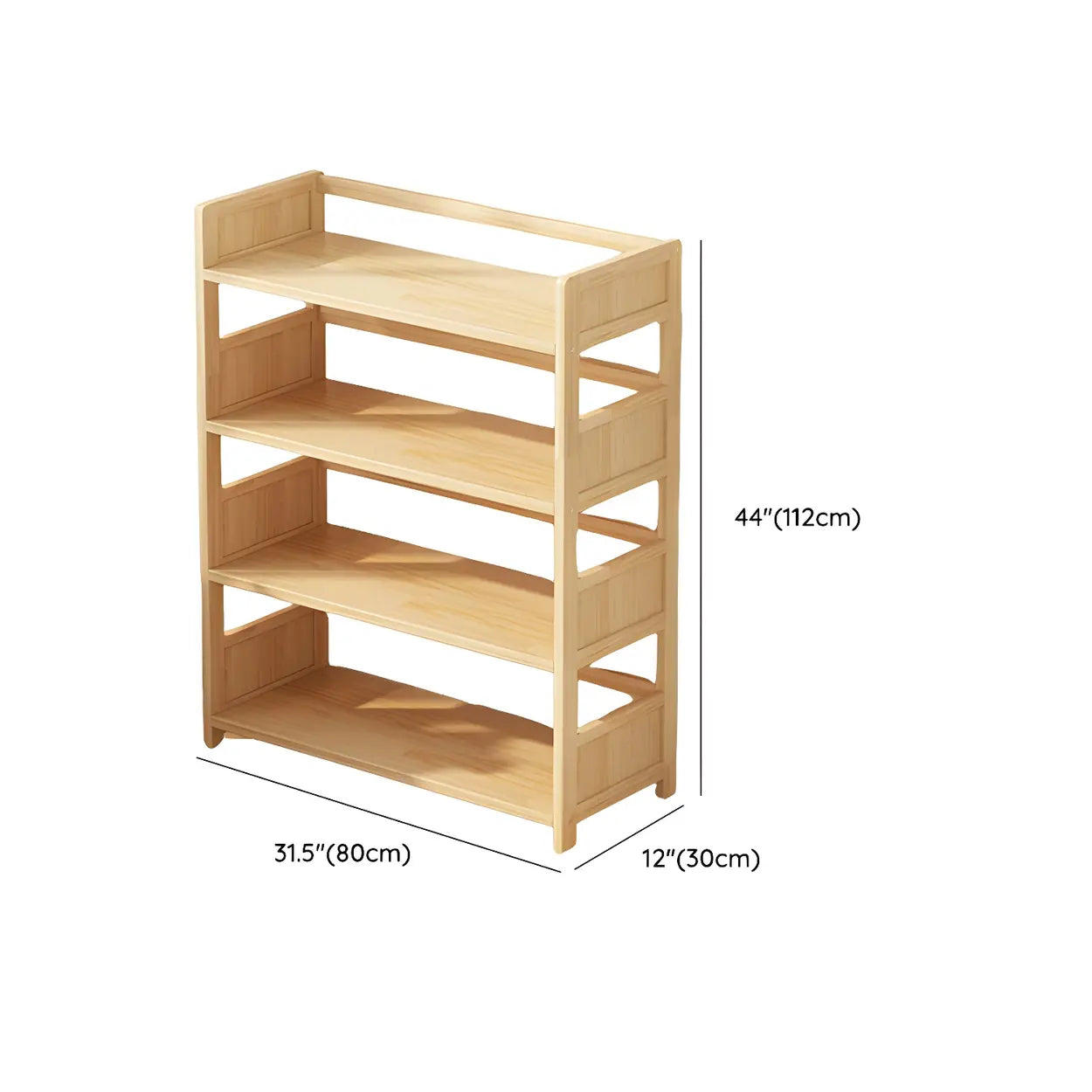 Rustic Pine Open Storage Bookcase