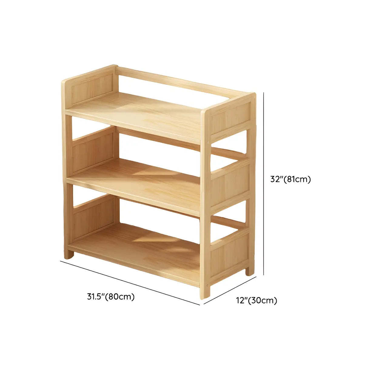 Rustic Pine Open Storage Bookcase