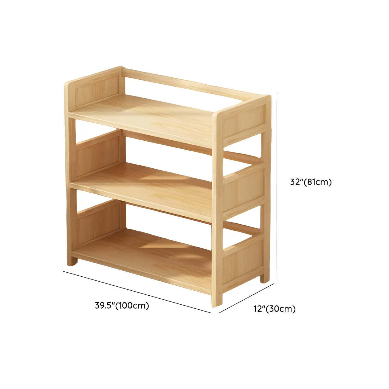 Rustic Pine Open Storage Bookcase