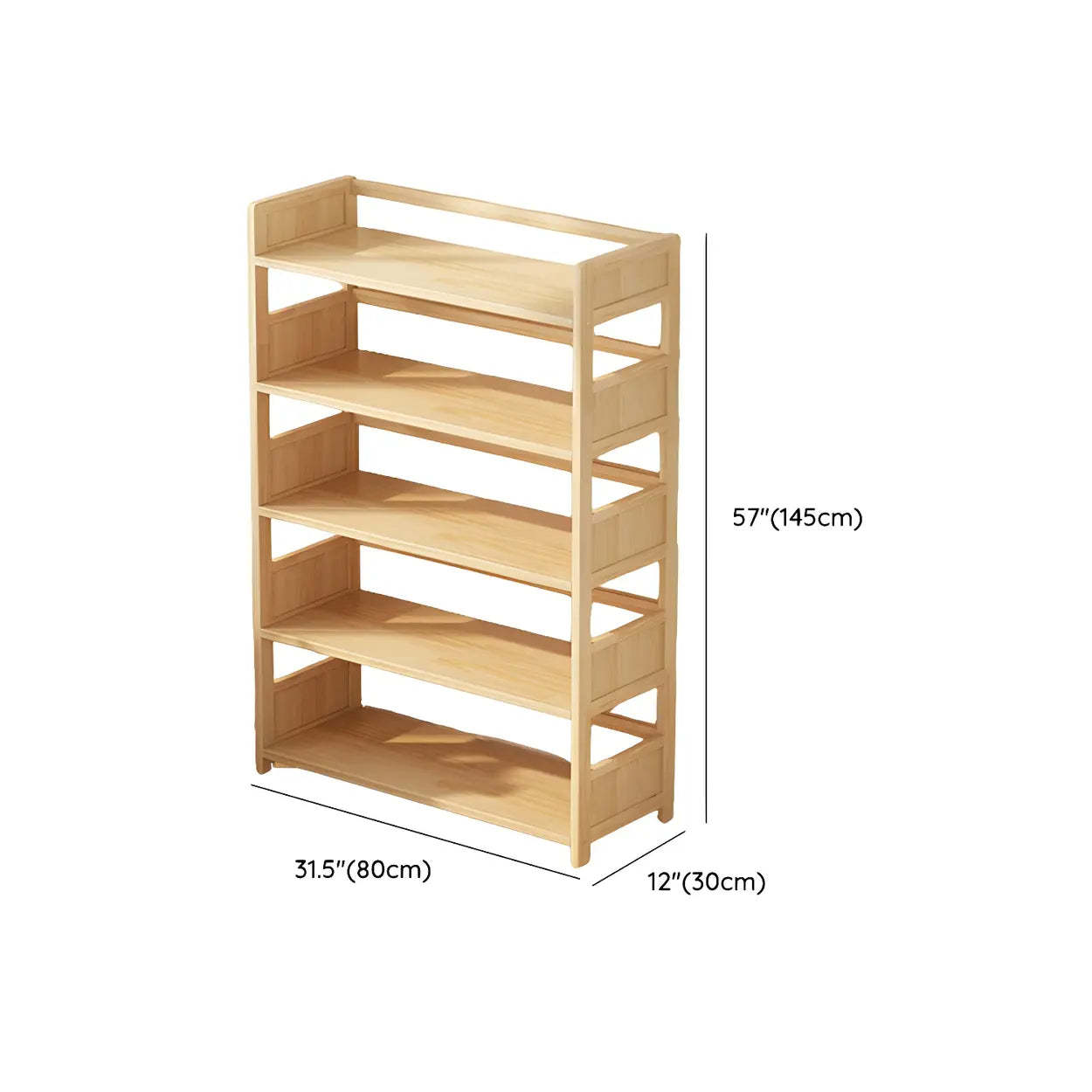 Rustic Pine Open Storage Bookcase