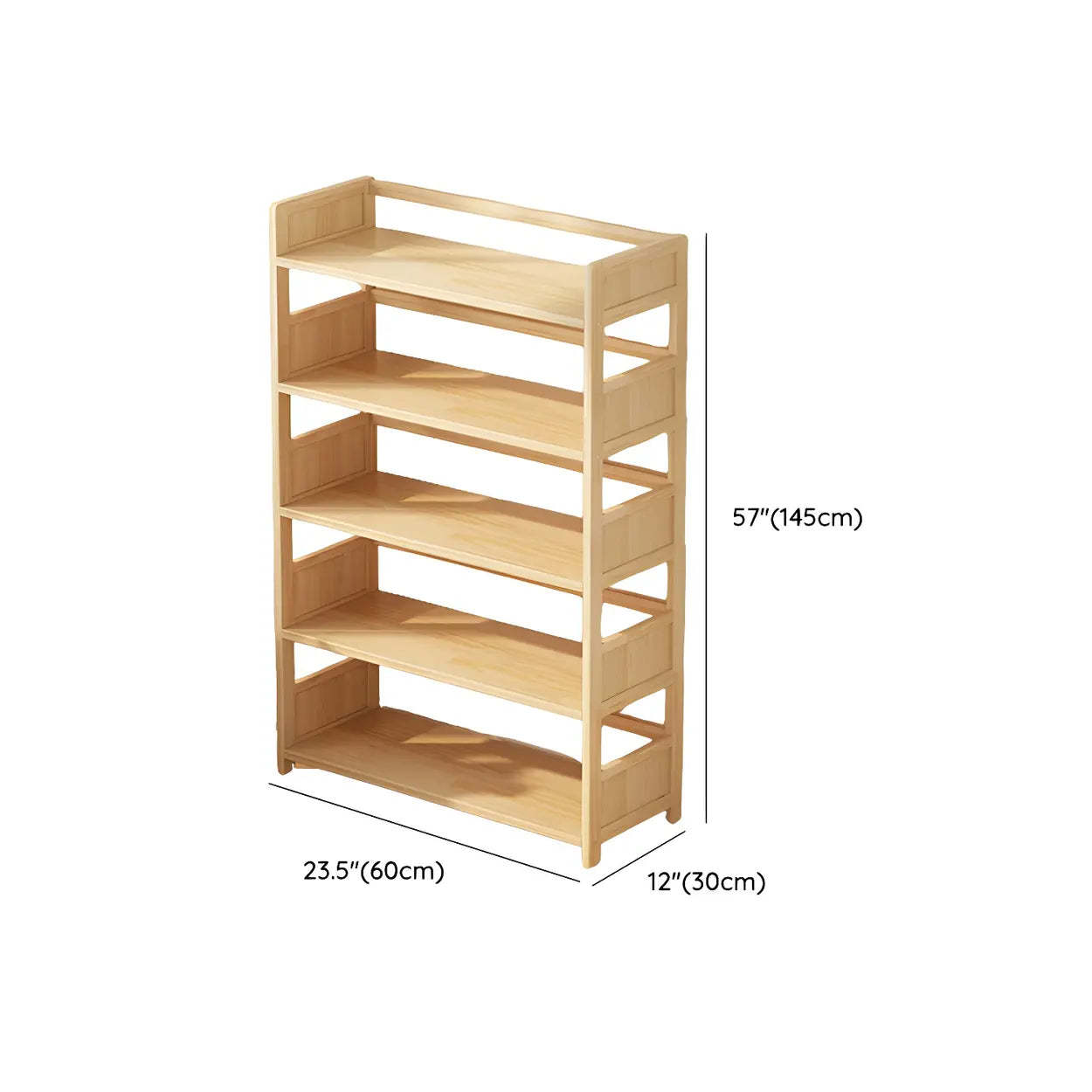Rustic Pine Open Storage Bookcase