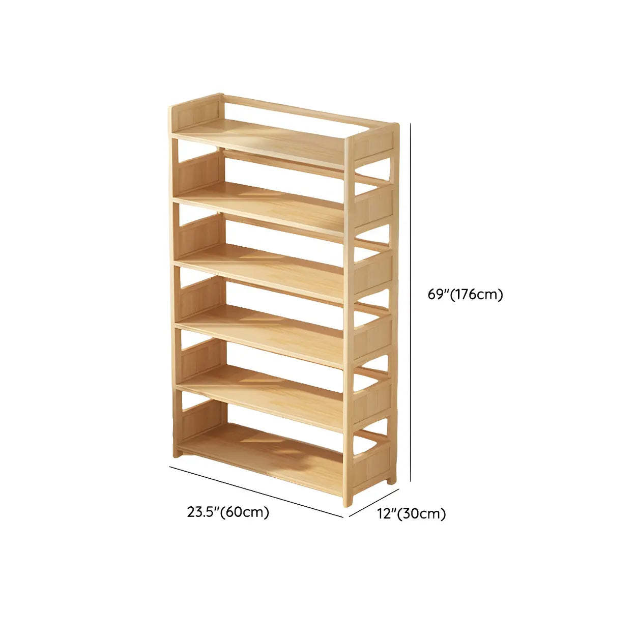 Rustic Pine Open Storage Bookcase
