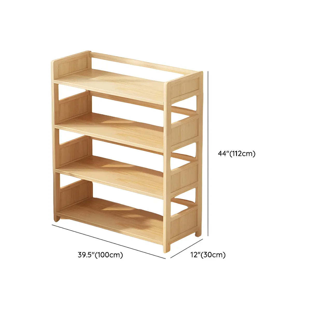 Rustic Pine Open Storage Bookcase