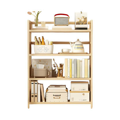 Rustic Pine Open Storage Bookcase