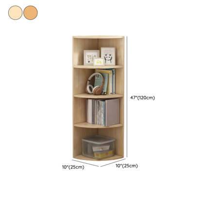 Rustic Triangle Corner Bookcase — Light Walnut