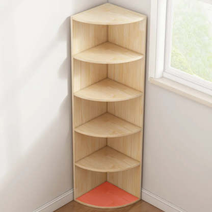 Rustic Triangle Corner Bookcase — Natural Finish