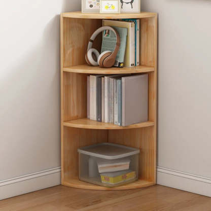 Rustic Triangle Corner Bookcase — Natural Finish