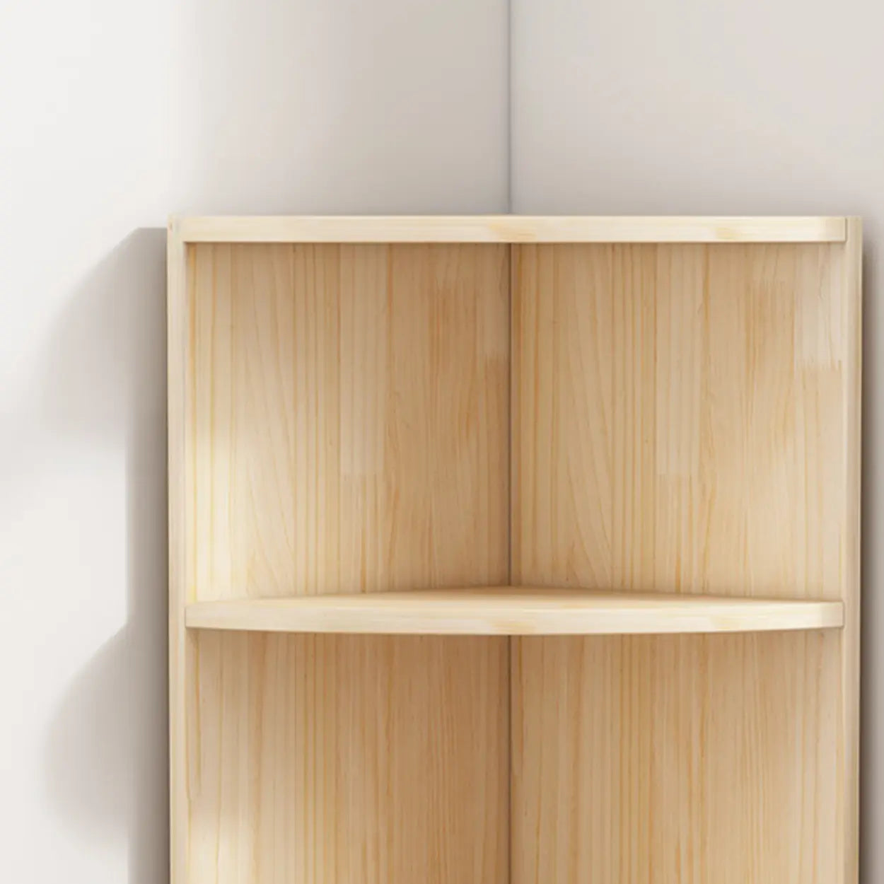 Rustic Triangle Corner Bookcase — Natural Finish