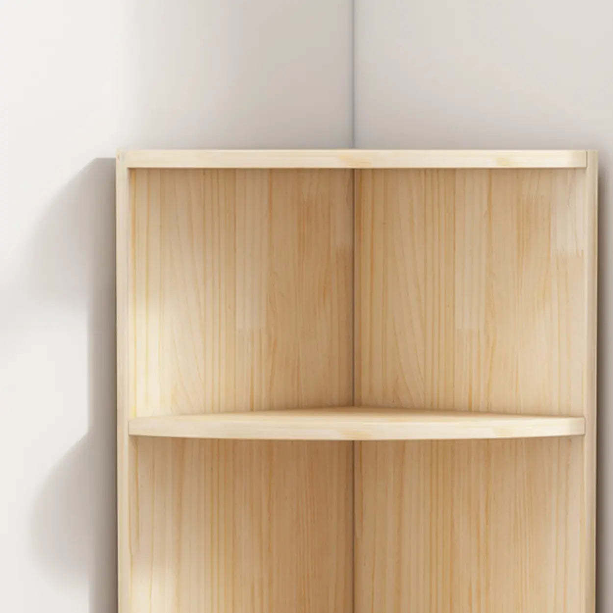 Rustic Triangle Corner Bookcase — Natural Finish