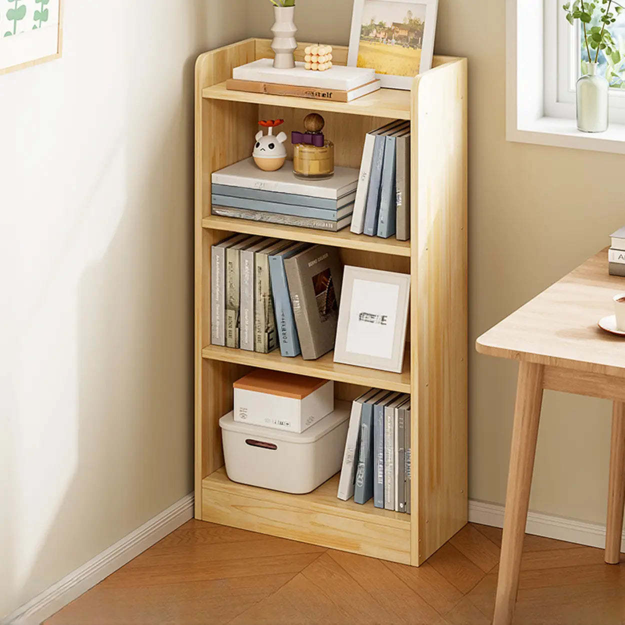 Rustic Natural Wooden Storage Bookcase