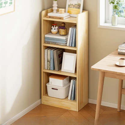 Rustic Natural Wooden Storage Bookcase