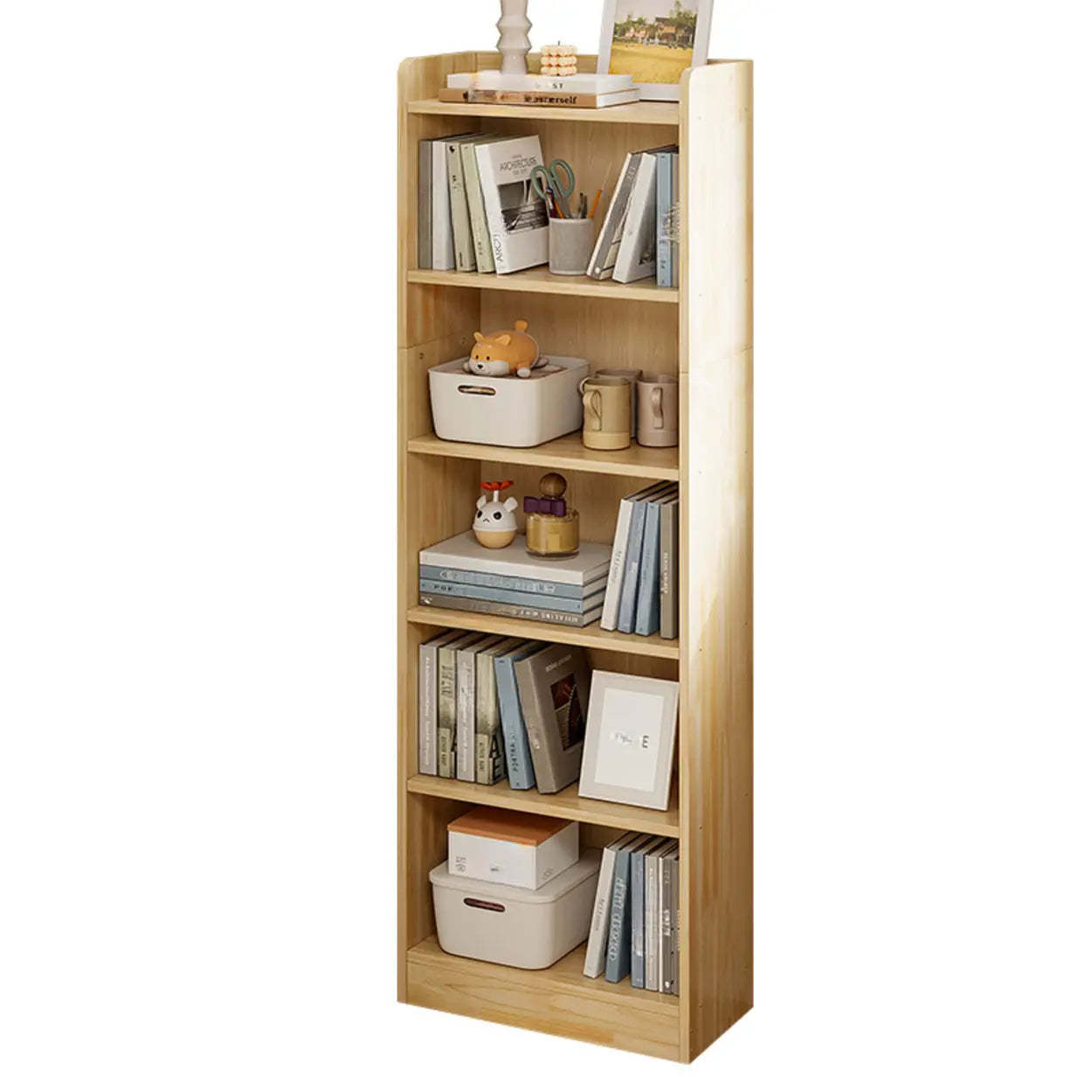 Rustic Natural Wooden Storage Bookcase