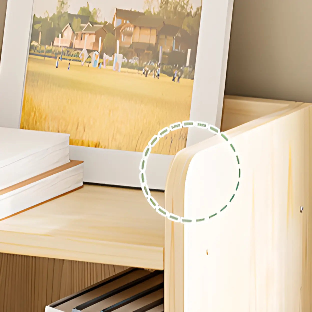 Rustic Natural Wooden Storage Bookcase