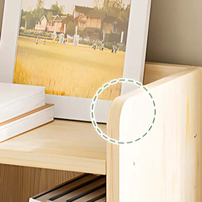 Rustic Natural Wooden Storage Bookcase