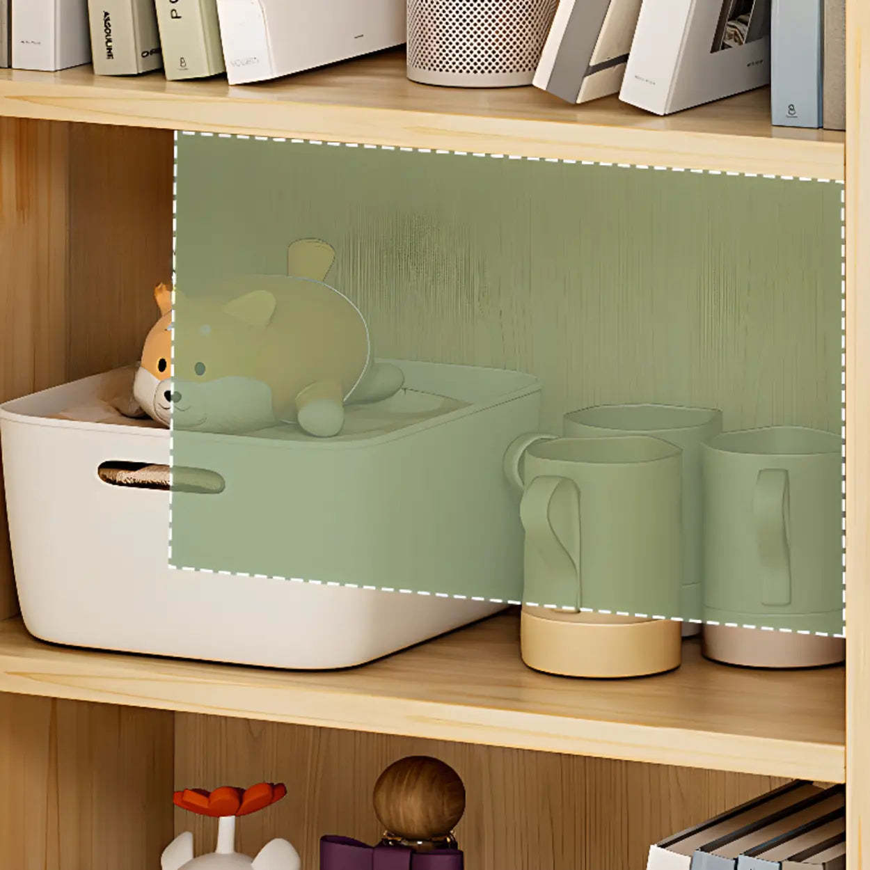 Rustic Natural Wooden Storage Bookcase