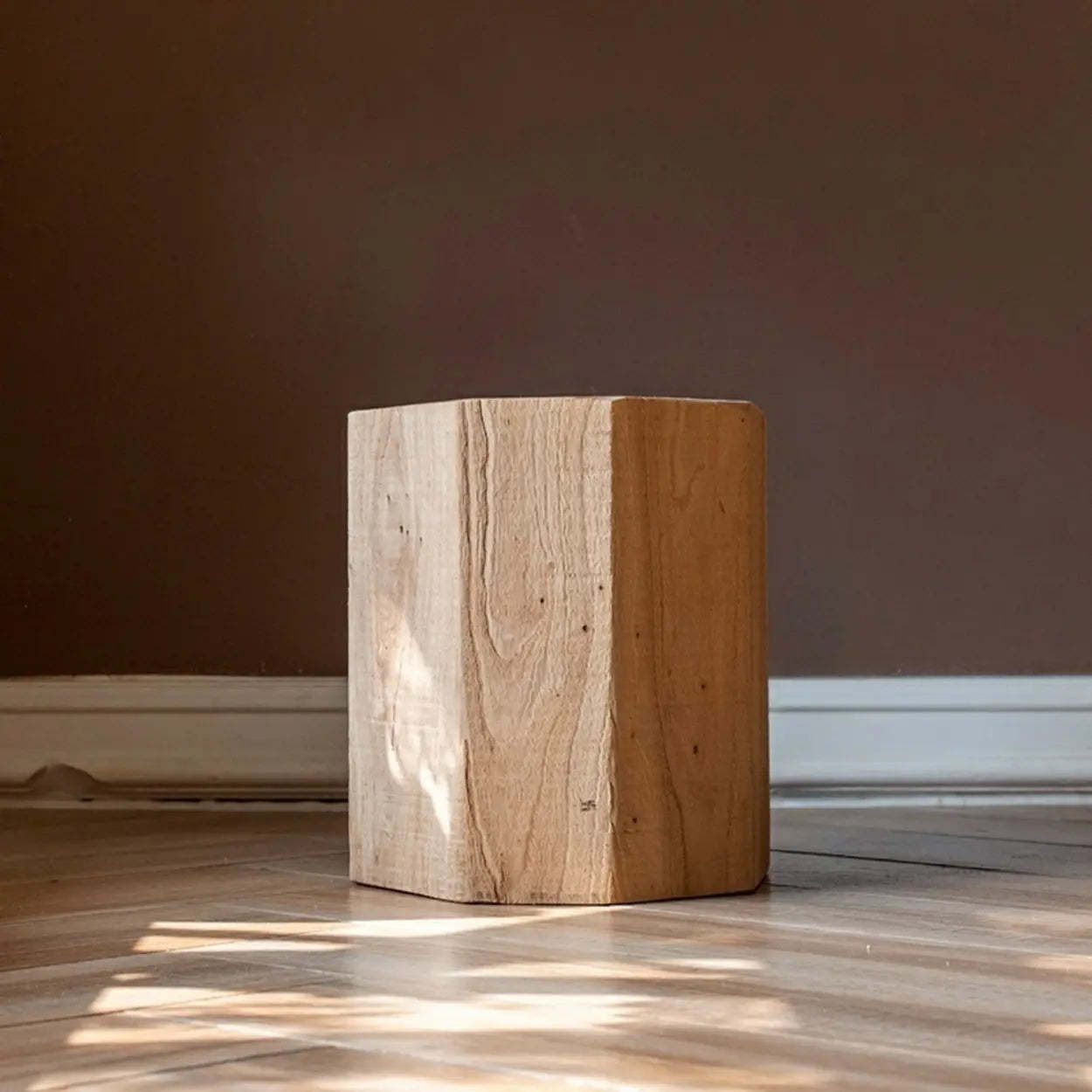 Rustic Natural Wood Floor Plant Stand