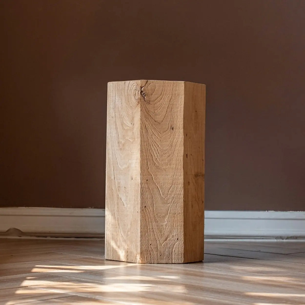 Rustic Natural Wood Floor Plant Stand
