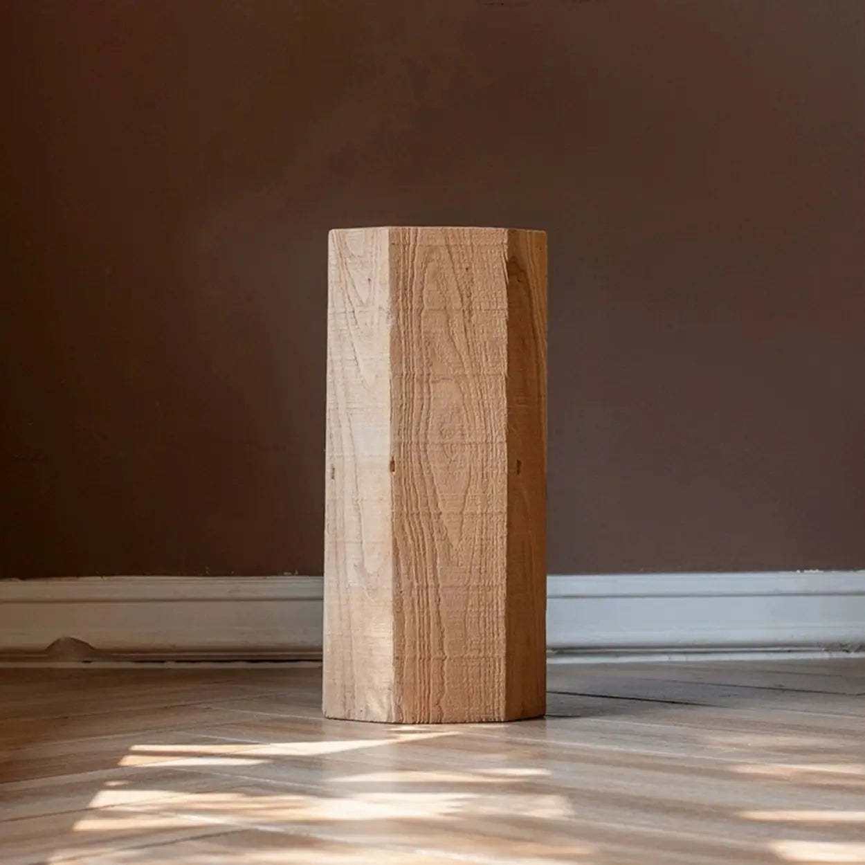 Rustic Natural Wood Floor Plant Stand