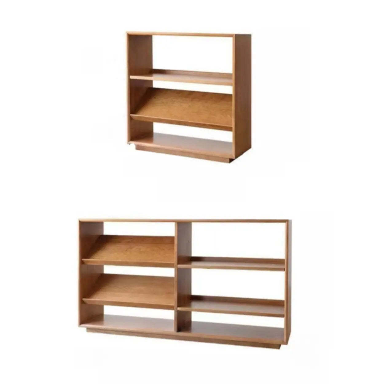 Rustic Open Back Auburn Rectangular Wood Bookshelf