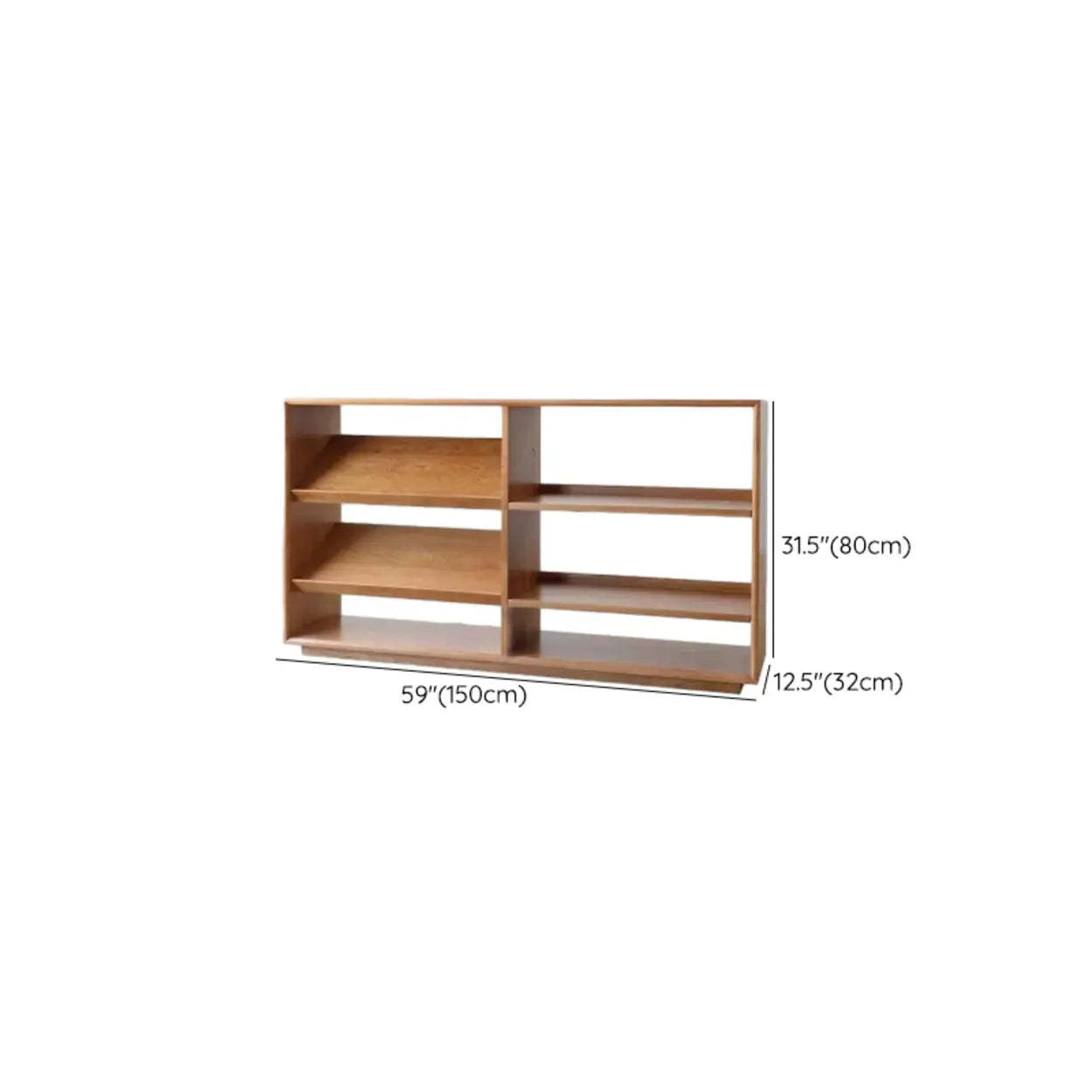 Rustic Open Back Auburn Rectangular Wood Bookshelf