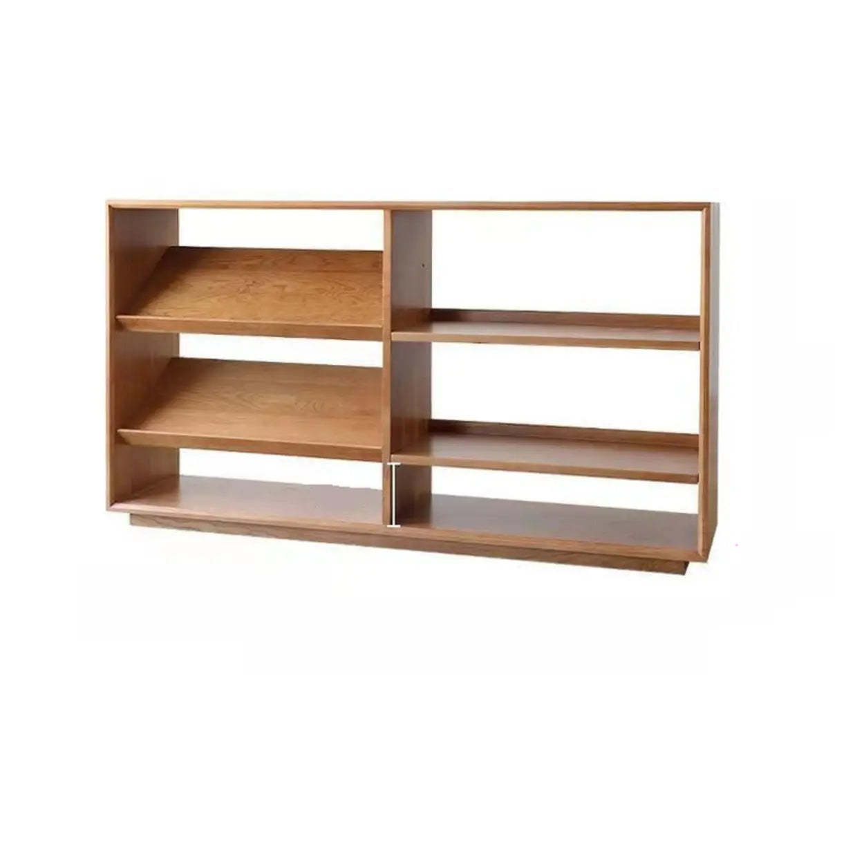 Lighom rust auburn wood bookcases for living room — 59" L x 13" W x 31" H