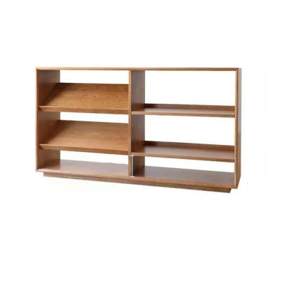 Rustic Open Back Auburn Rectangular Wood Bookshelf