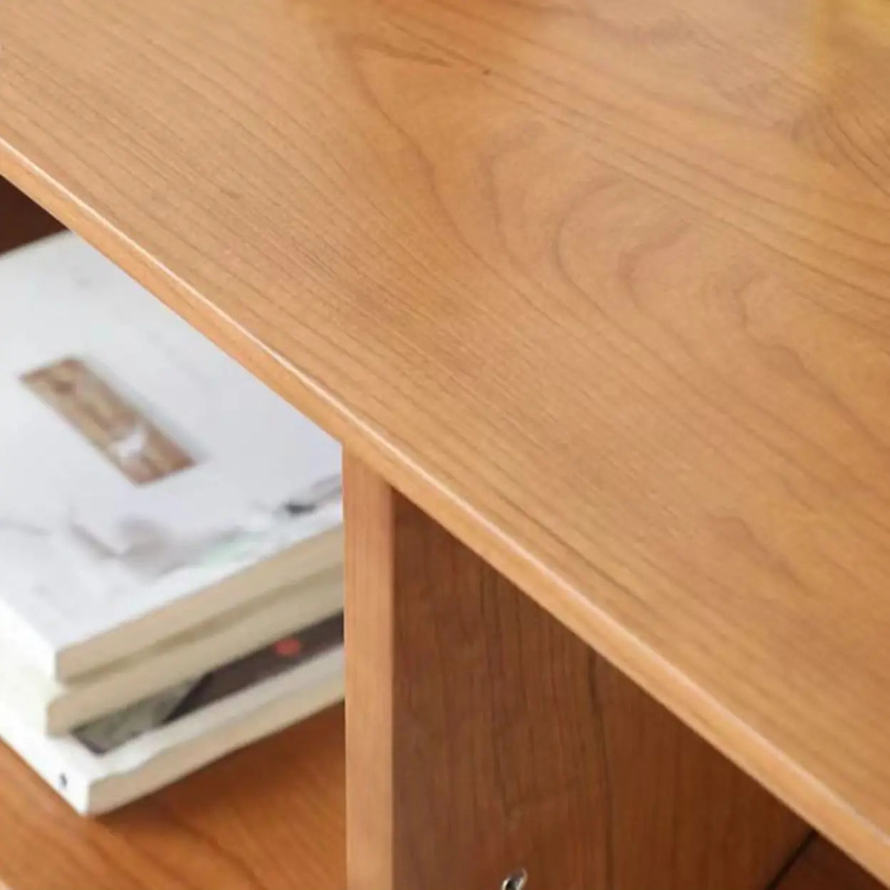 Rustic Open Back Auburn Rectangular Wood Bookshelf