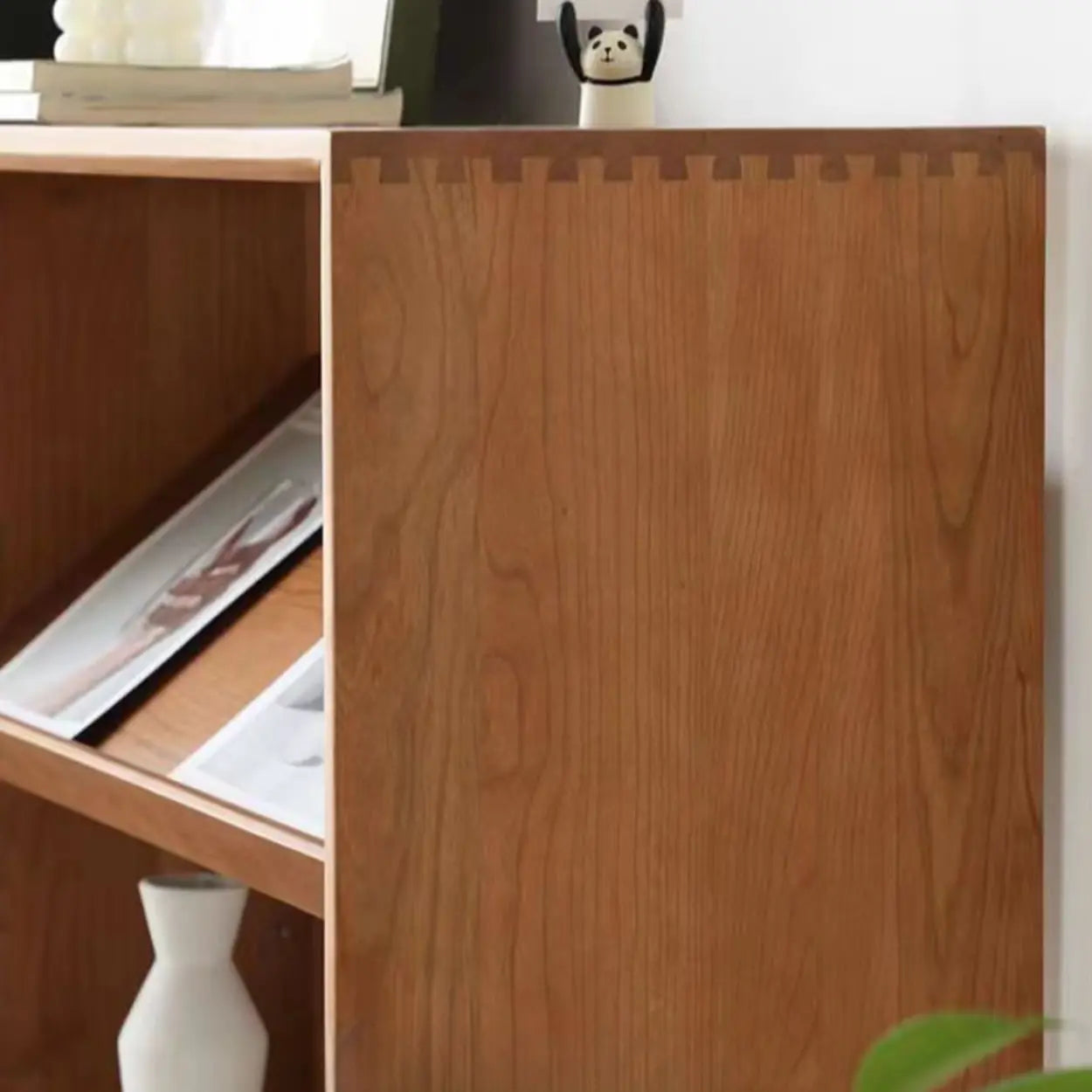 Rustic Open Back Auburn Rectangular Wood Bookshelf