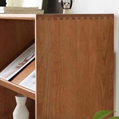 Rustic Open Back Auburn Rectangular Wood Bookshelf