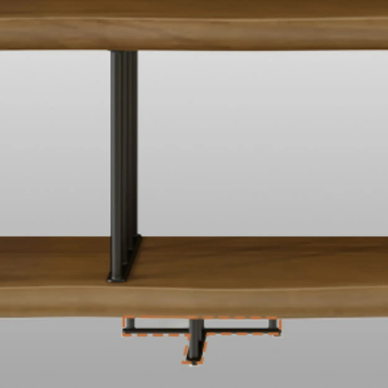 Rustic Open Pine Wood Rectangular Bookcase