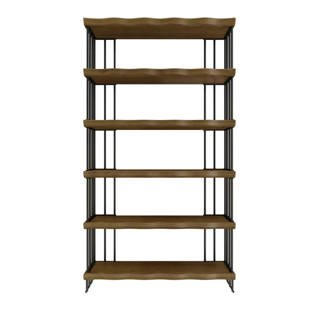 Rustic Open Pine Wood Rectangular Bookcase