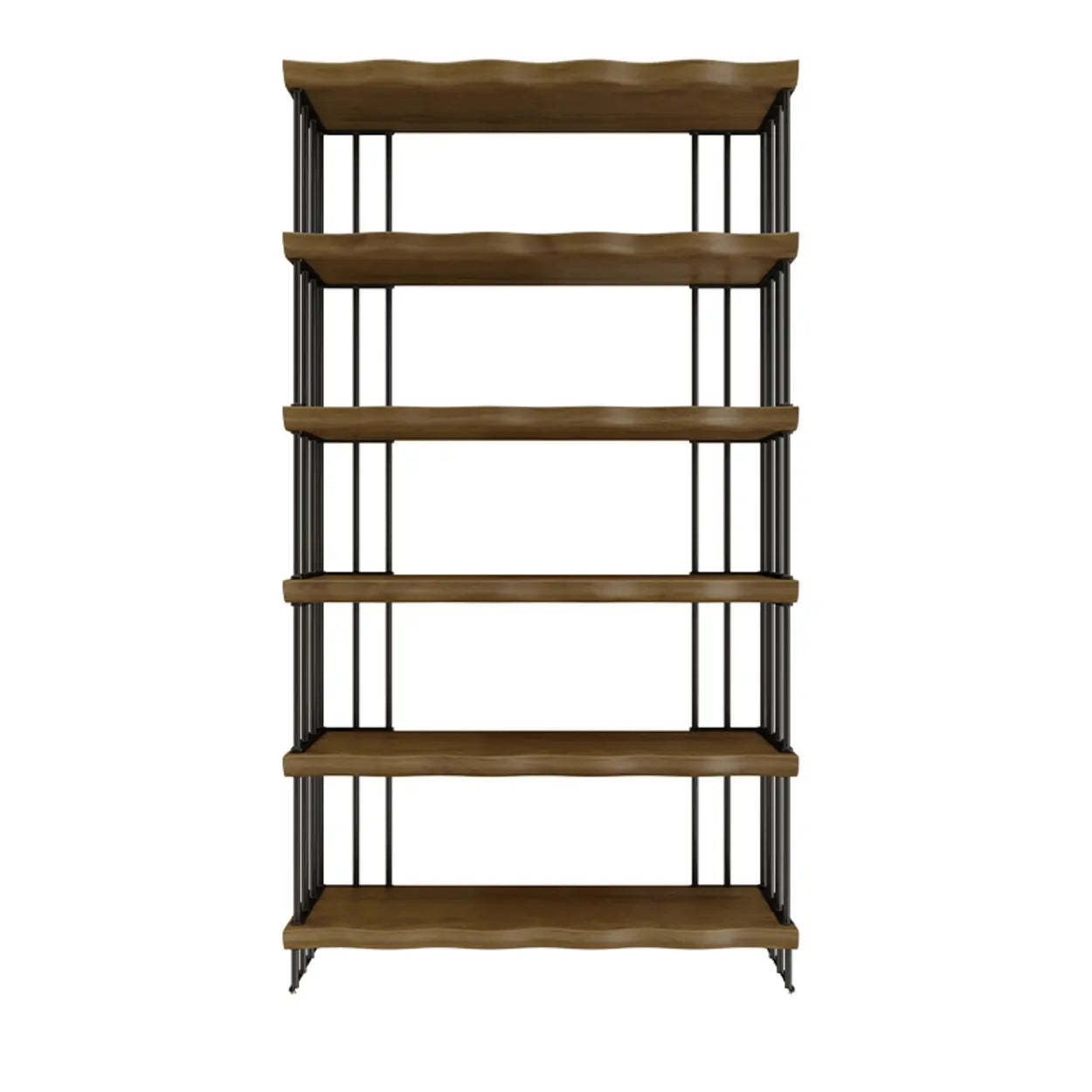 Rustic Open Pine Wood Rectangular Bookcase