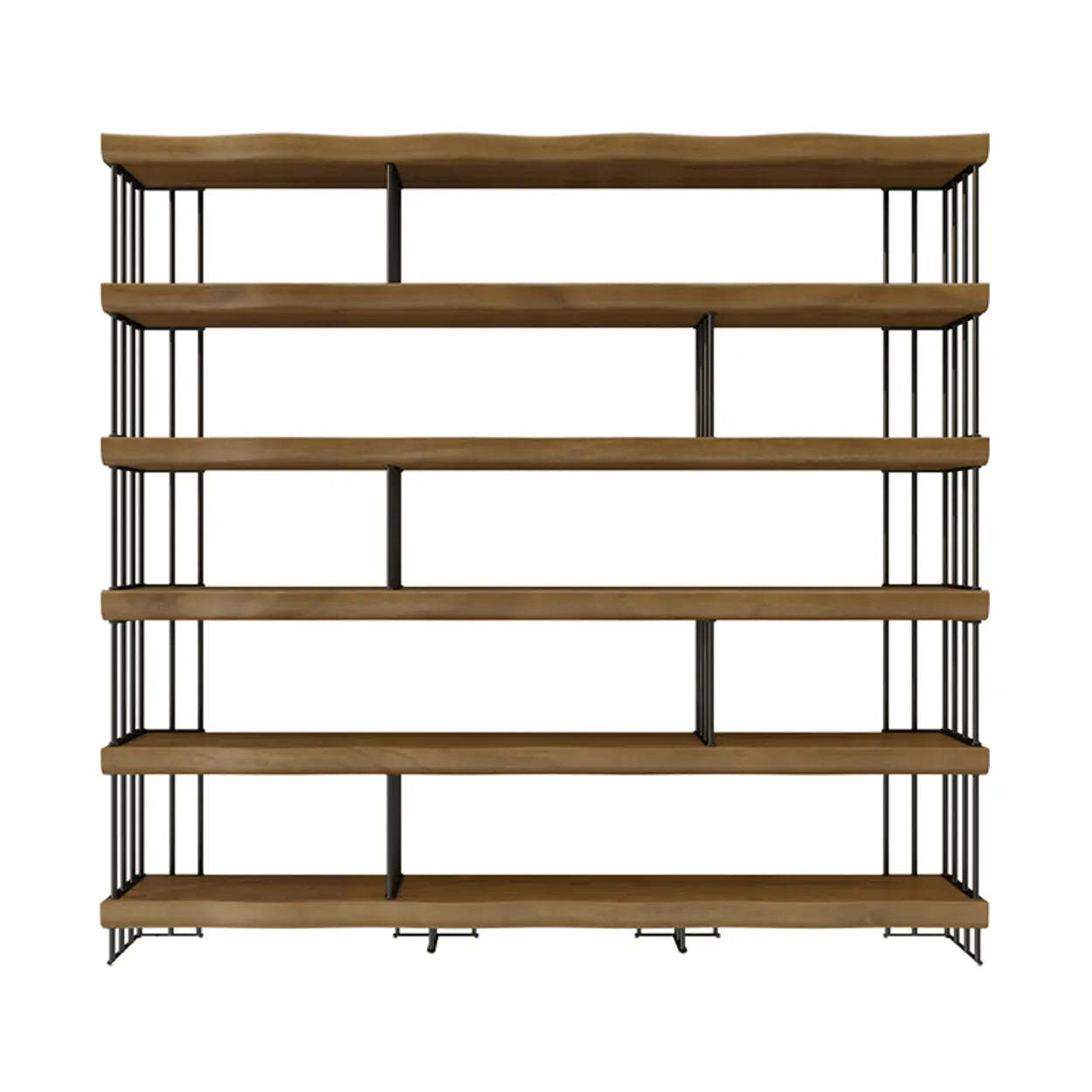 Lighom rectangular open wood bookcases for office — 102" L x 13" W x 83" H