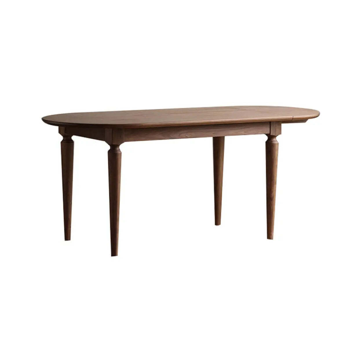 Rustic Brown Oval Walnut Extendable Dining Table