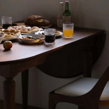 Rustic Brown Oval Walnut Extendable Dining Table